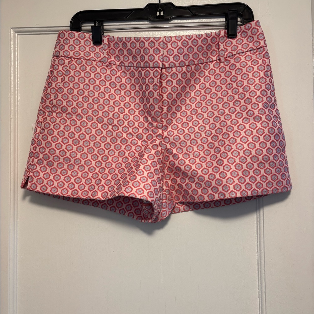 LOFT Pink Bermudas with Geometric Pattern